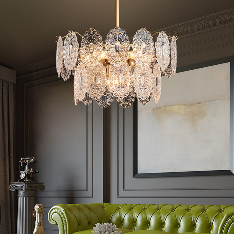 Krystal lysekrone med 5-7 hoveder i præget design