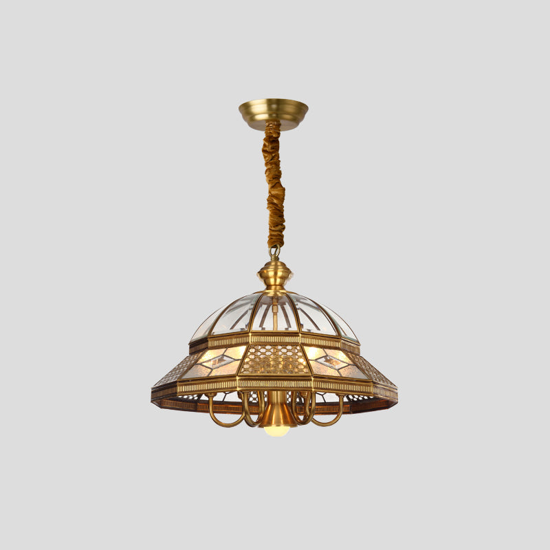 Nikkel lyskrone med geometrisk design
