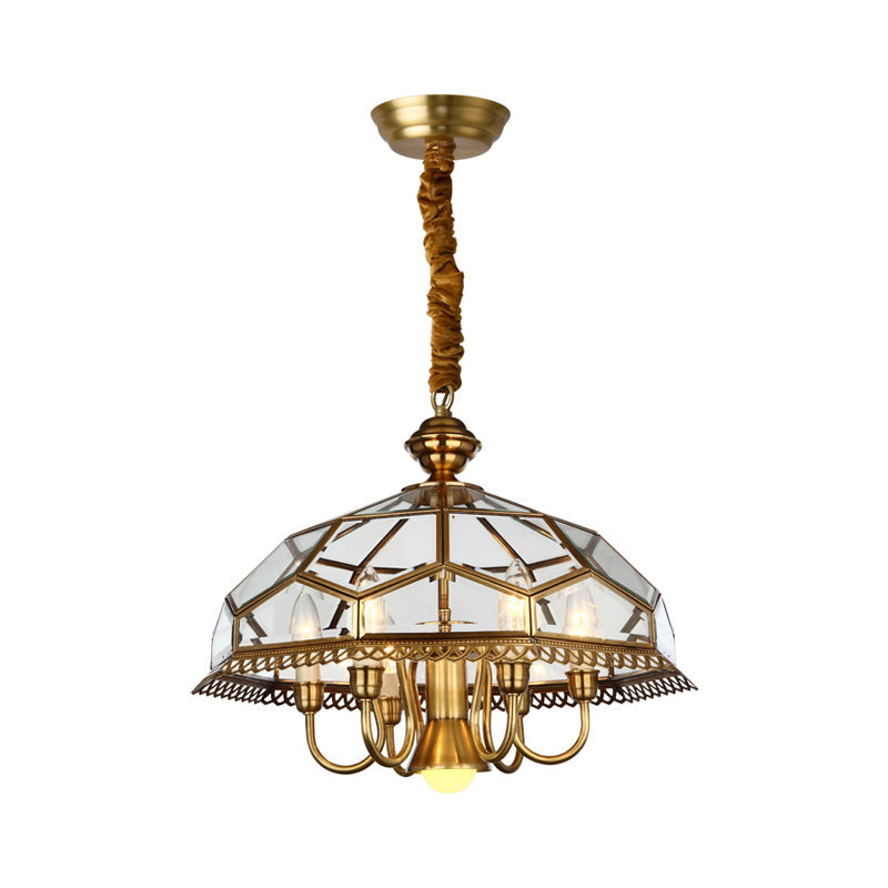 Nikkel lyskrone med geometrisk design