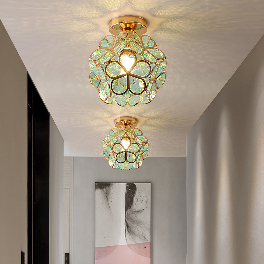 Blomsterdesign glas loftlampe