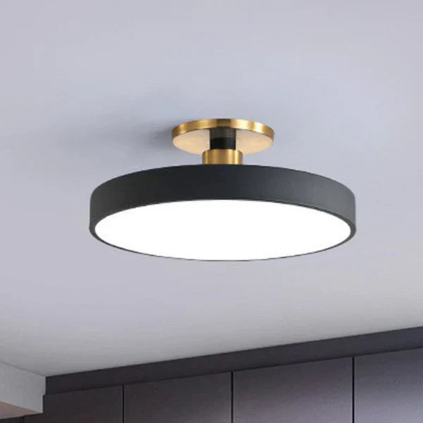 Nordisk stil LED loftlampe, rund indbygning, akryl, semi-spiral, til soveværelse