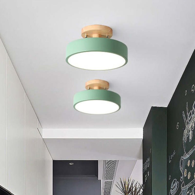 Træ loftlampe med moderne LED-lys