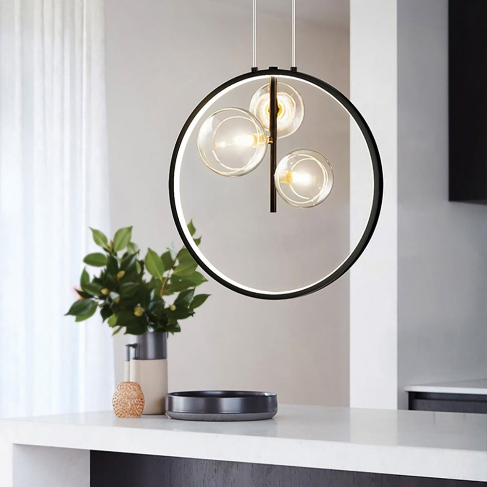Minimalist glass ball LED pendant lamp