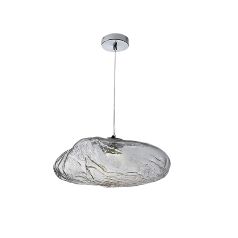 Minimalistisk pendellampe med mundblæst glaskuppel