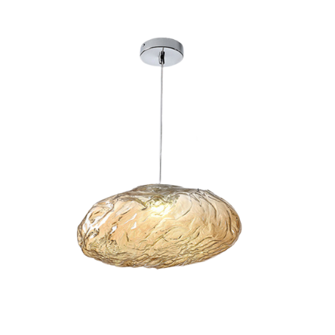 Minimalistisk pendellampe med mundblæst glaskuppel