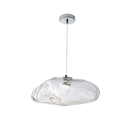 Minimalistisk pendellampe med mundblæst glaskuppel