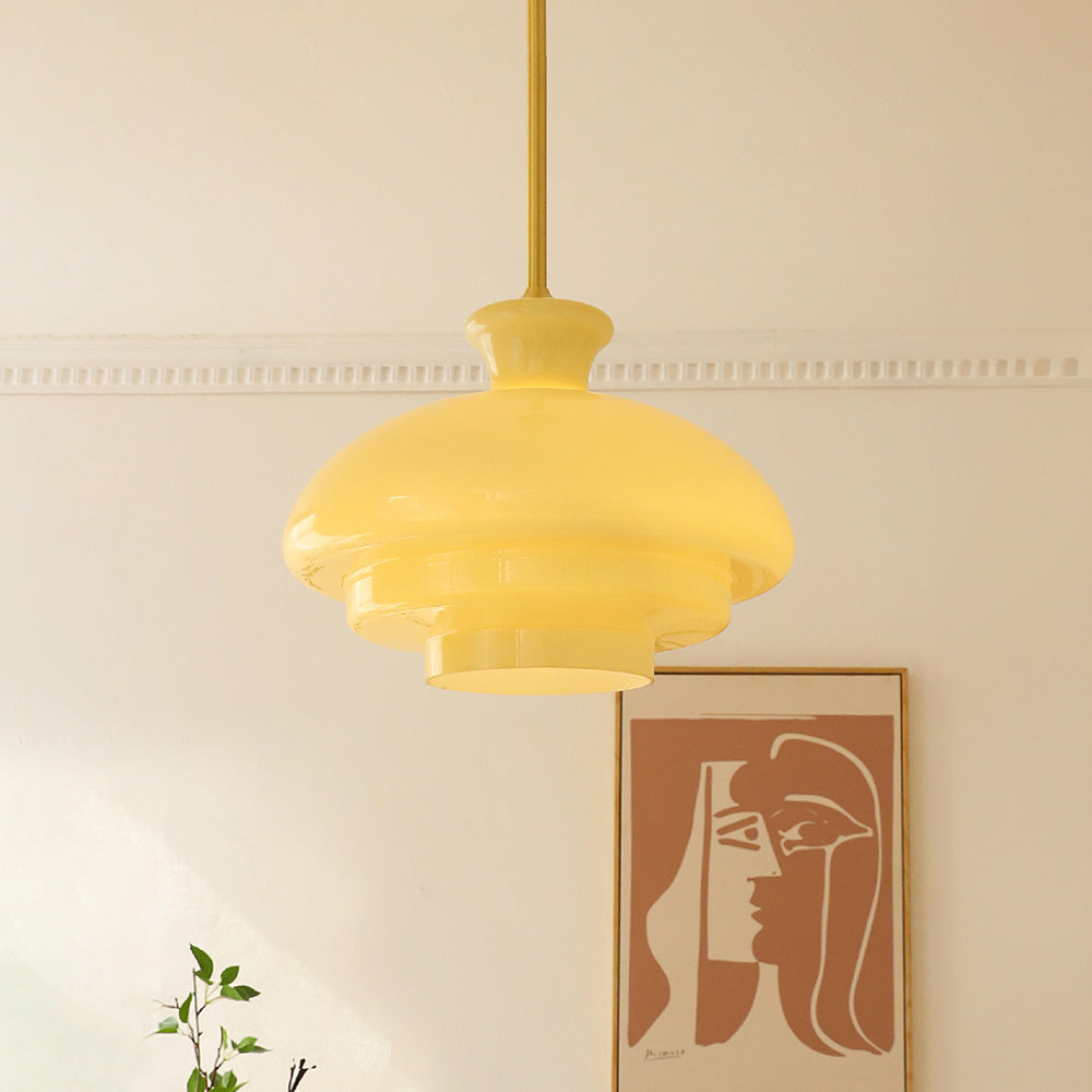 Cremegult glaspendel i Bauhaus-stil
- lichtdekor.com