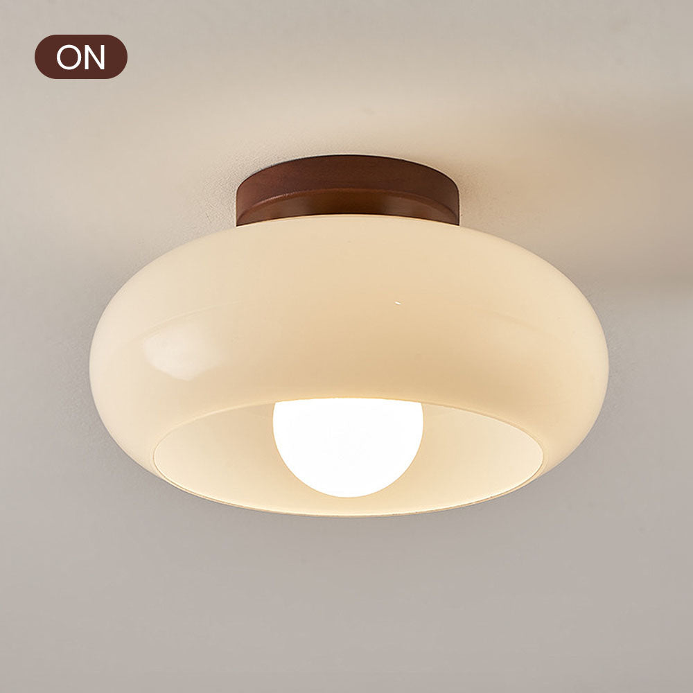 Gammel hvid lille loftslampe til entre