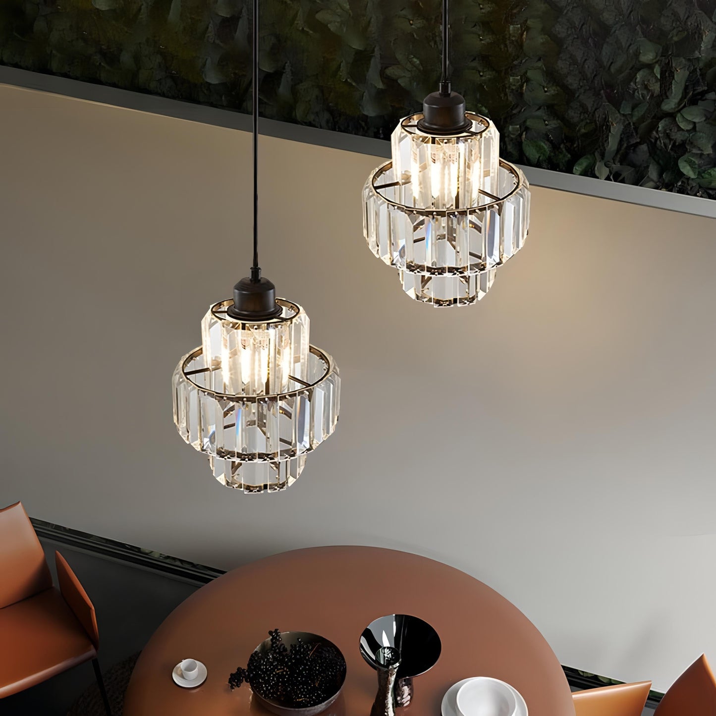 Fernando – Lagdelt Glas og Krystal Loftslampe