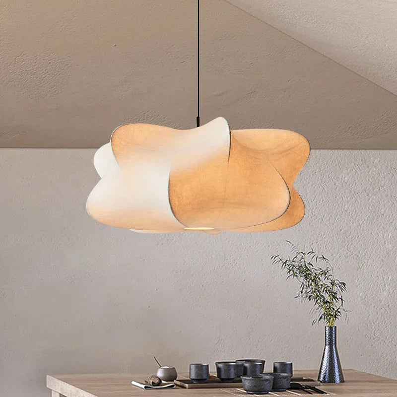 Japanese Wabi Sabi Silk Pendant Lamp