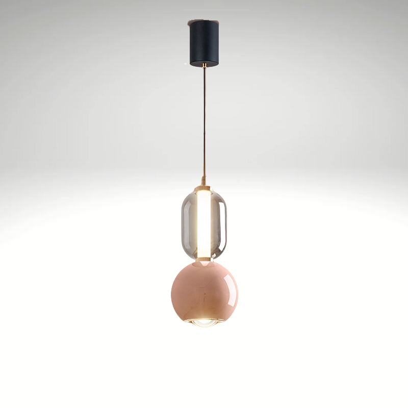 Kreativ Nordisk pendellampe i jern og glas