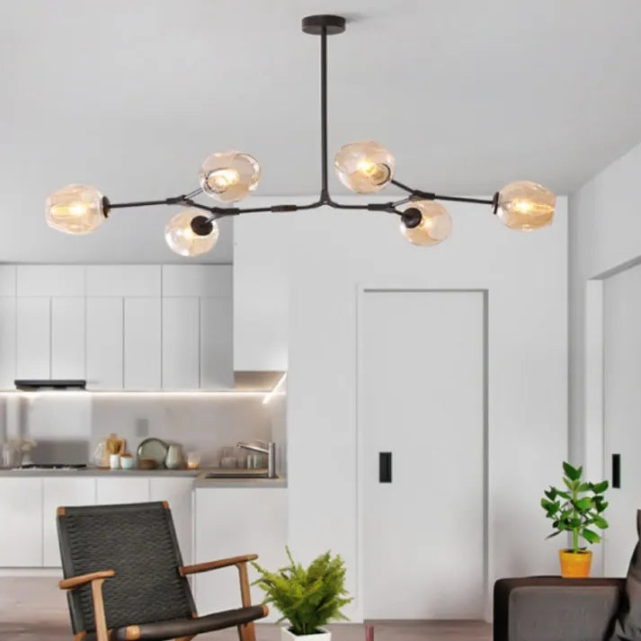 Sputnik Chandelier with Bifurcating Bubble Glass