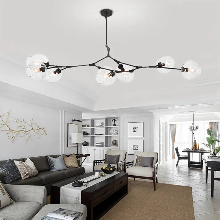 Sputnik Chandelier with Bifurcating Bubble Glass
