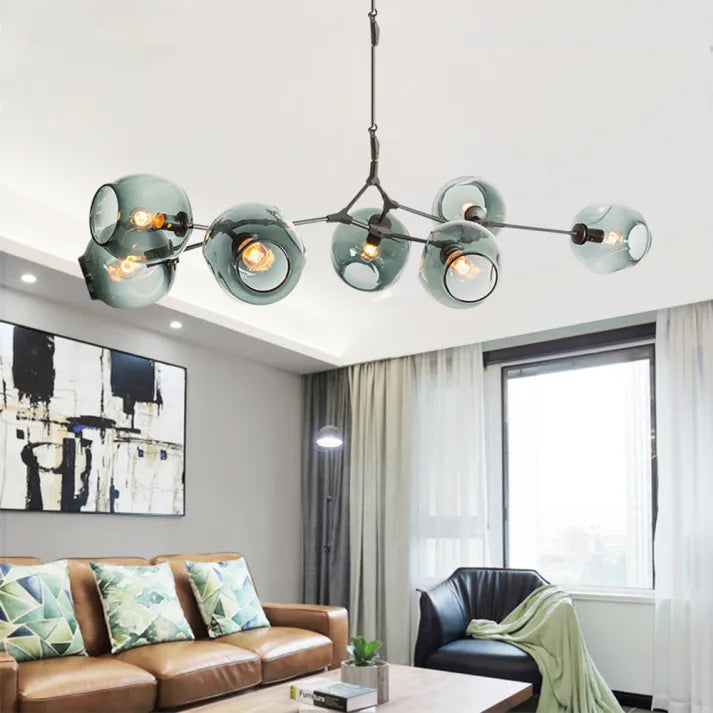 Sputnik Chandelier with Bifurcating Bubble Glass