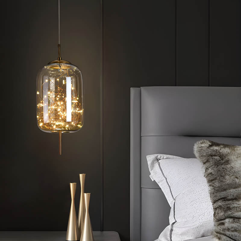 Elegant Brown Glass Pendant Lamp