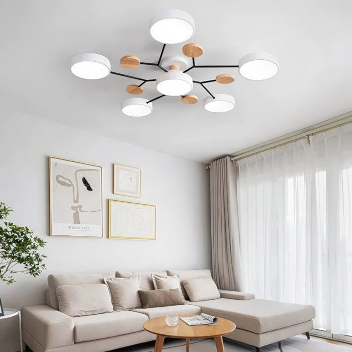 Nordisk LED-taklampe med forgrenet design