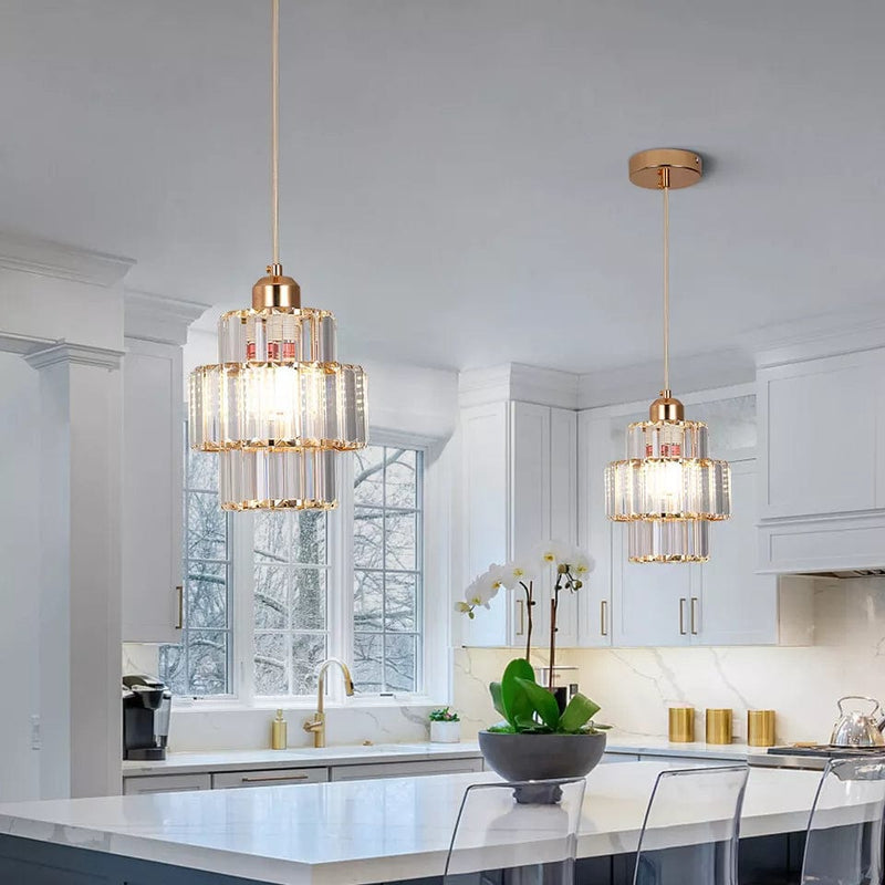 Fernando – Lagdelt Glas og Krystal Loftslampe