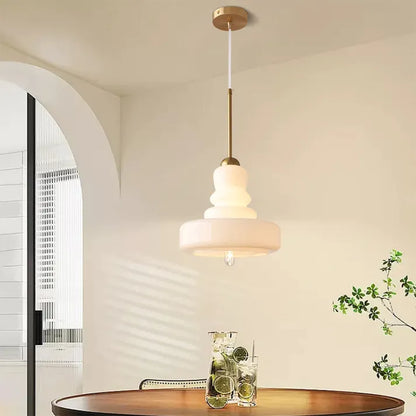 Pendellampe i Bauhaus-stil med glas-kalebas