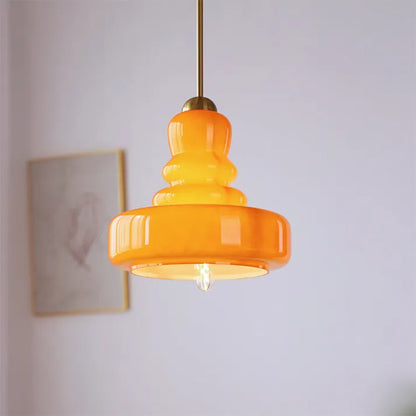 Pendellampe i Bauhaus-stil med glas-kalebas