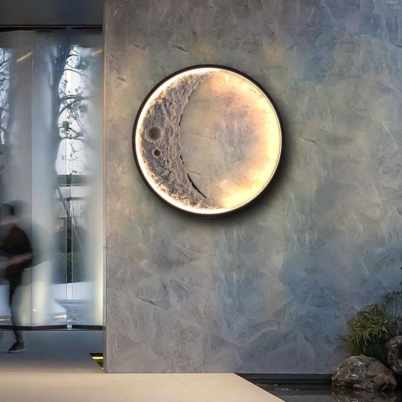 Moderne LED-udendørslampe, måneformet, IP65 vandtæt