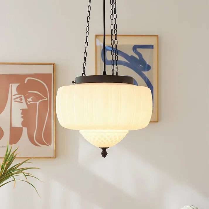 Minimalistisk hvid pendellampe i moderne design
 - lichtdekor.com