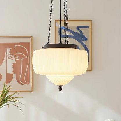 Minimalistisk hvid pendellampe i moderne design
 - lichtdekor.com