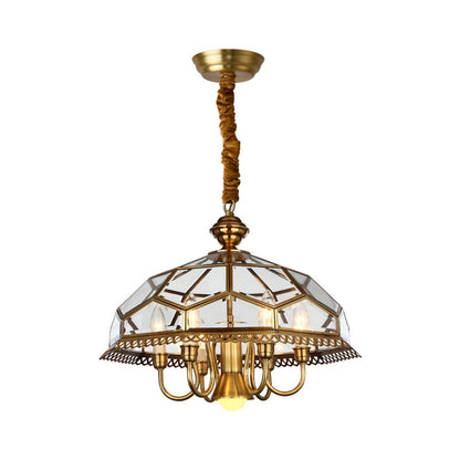 Nikkel lyskrone med geometrisk design