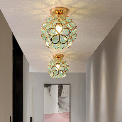 Blomsterdesign glas loftlampe