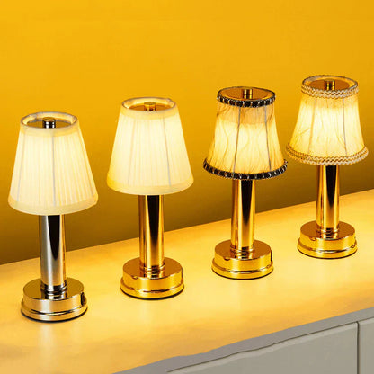 Trådløs LED Bordlampe i Silke og Metal
