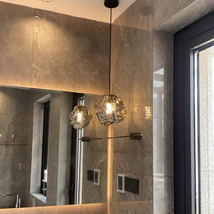 Glaspendel i lava-design