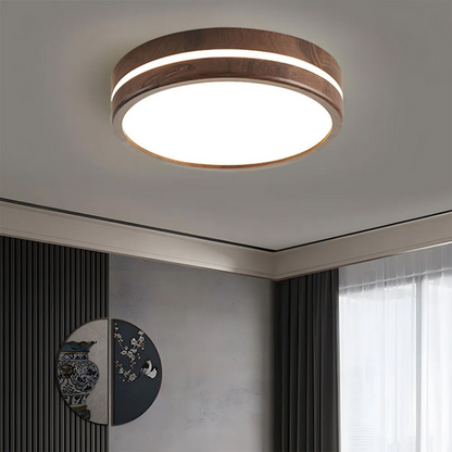 Træ loftlampe, rund