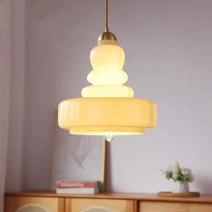 Pendellampe i Bauhaus-stil med glas-kalebas