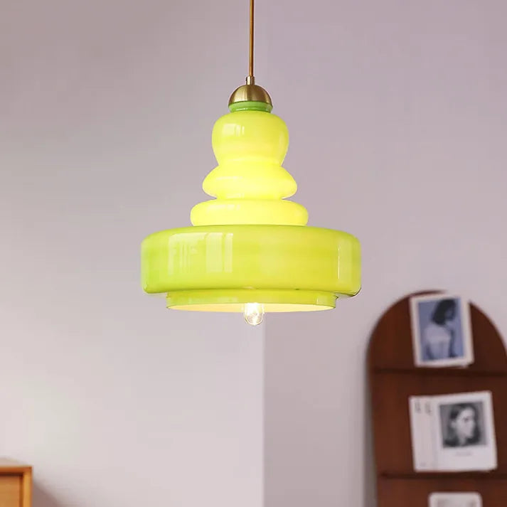 Pendellampe i Bauhaus-stil med glas-kalebas