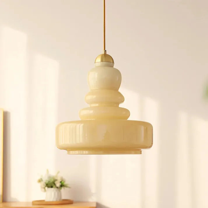 Pendellampe i Bauhaus-stil med glas-kalebas