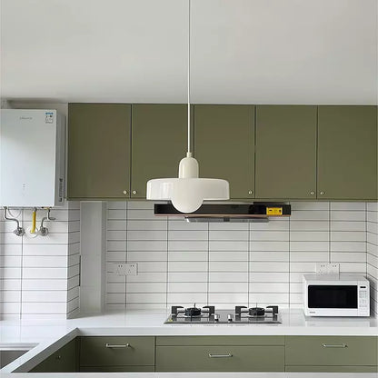 Pendellampe i Bauhaus-stil af farvet glas