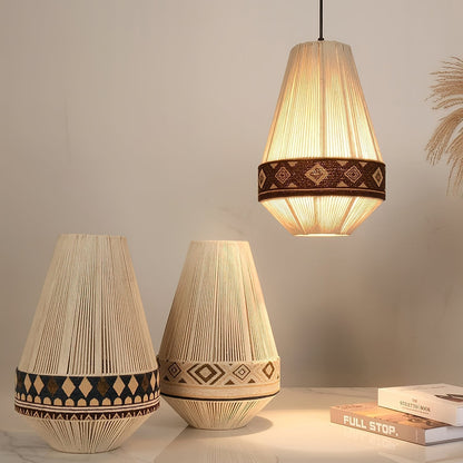 Pendellampe med frynser i boheme-stil