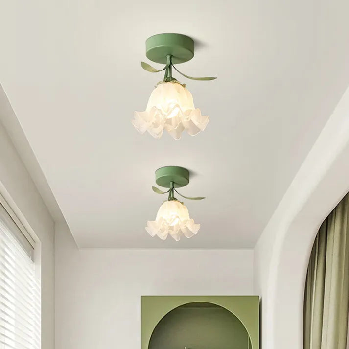 Enkel Fransk Tiffany Mini Blomster Loftlampe
