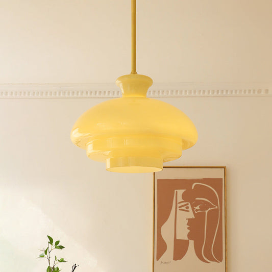 Cremegult glaspendel i Bauhaus-stil
 - lichtdekor.com