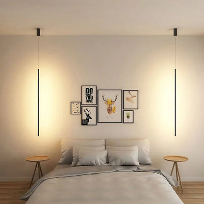 Lang, minimalistisk LED-pendel i aluminium