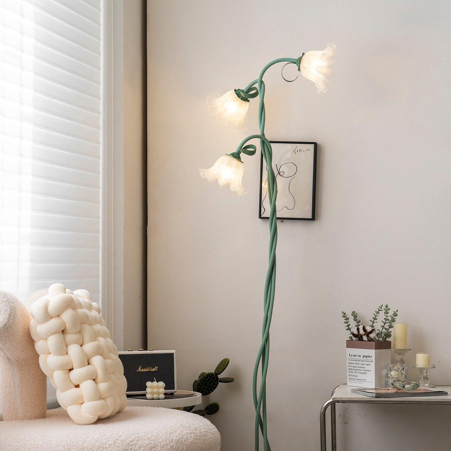 Floor lamp with Calla Lilies
