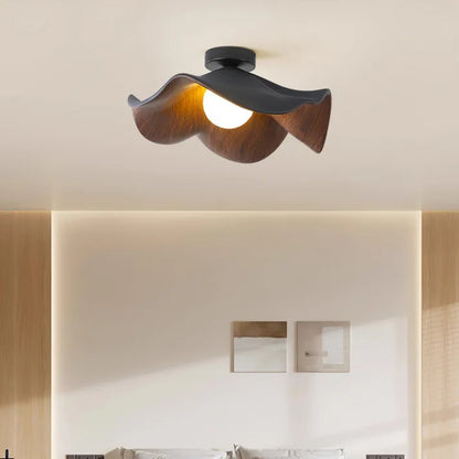Nordic Wooden Lotus Resin Pendant Lamp