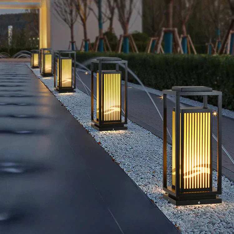 Outdoor Solar Cage Post Light