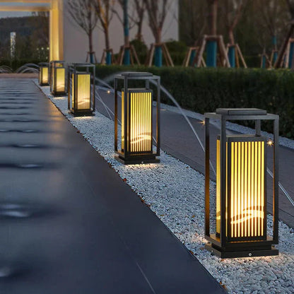 Outdoor Solar Cage Post Light
