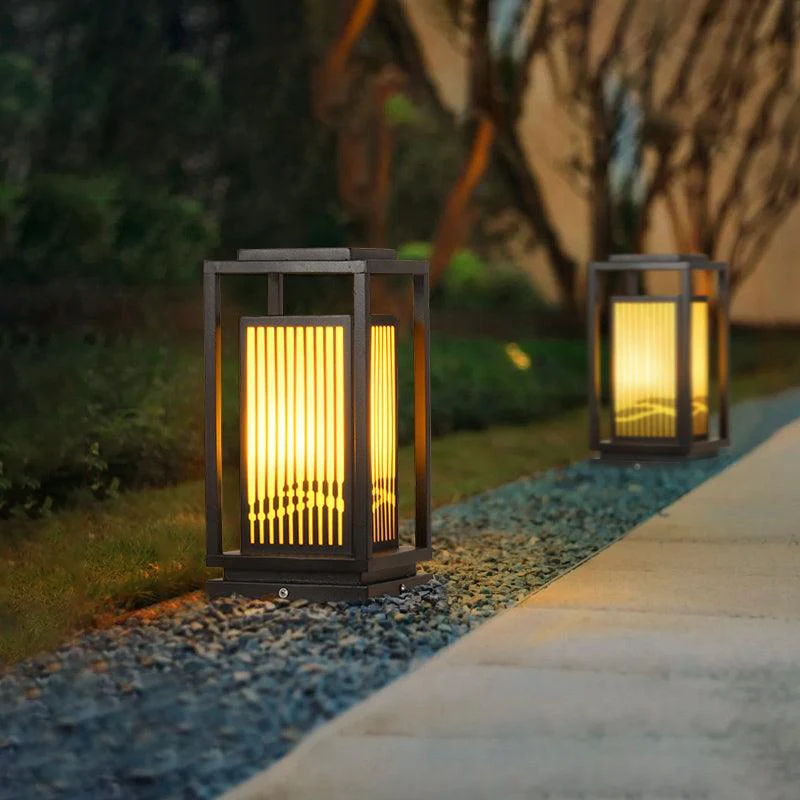 Outdoor Solar Cage Post Light