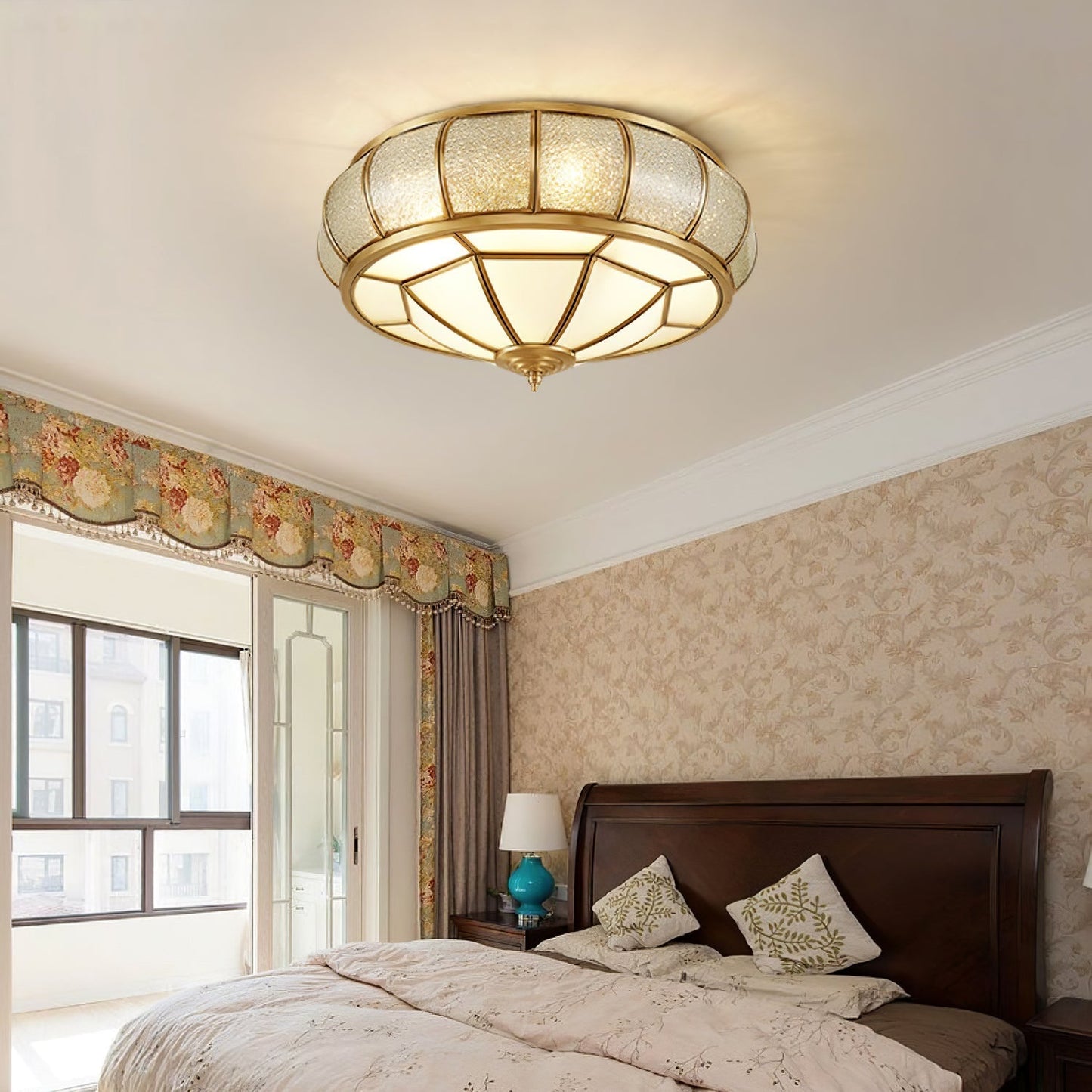 Tekstureret glasloftslampe
