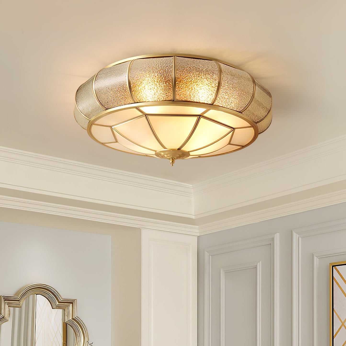 Tekstureret glasloftslampe