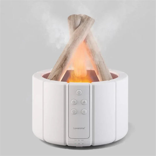 Tischlampe mit Flammen-Luftbefeuchter
 - lichtdekor.com