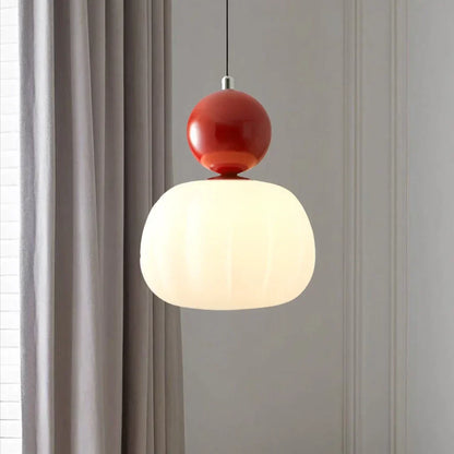 Art Deco pendellampe i cremefarvet scout-design