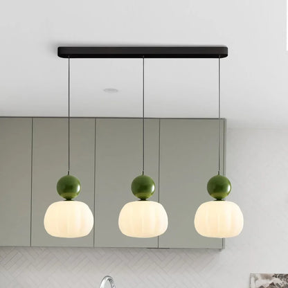 Art Deco pendellampe i cremefarvet scout-design