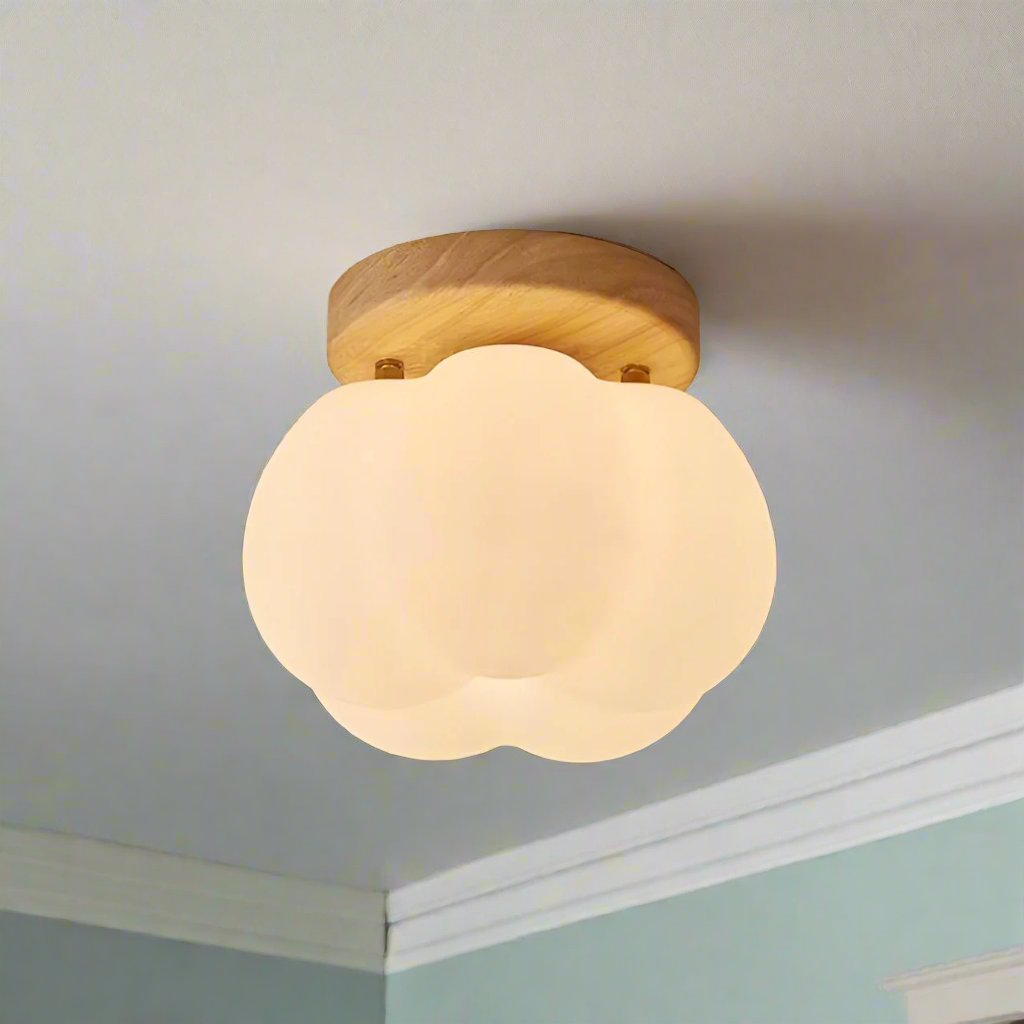 Pumpkin-shaped Flush Mount Ceiling Lamp